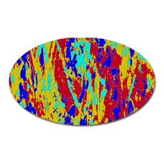 Multicolored Vibran Abstract Textre Print Oval Magnet