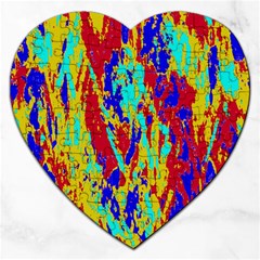 Multicolored Vibran Abstract Textre Print Jigsaw Puzzle (Heart)