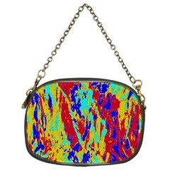 Multicolored Vibran Abstract Textre Print Chain Purse (two Sides)