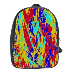 Multicolored Vibran Abstract Textre Print School Bag (Large)