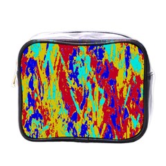 Multicolored Vibran Abstract Textre Print Mini Toiletries Bag (One Side)