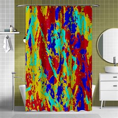 Multicolored Vibran Abstract Textre Print Shower Curtain 48  x 72  (Small) 