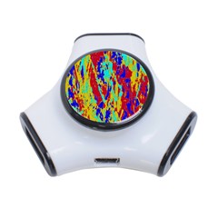 Multicolored Vibran Abstract Textre Print 3-Port USB Hub