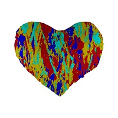 Multicolored Vibran Abstract Textre Print Standard 16  Premium Heart Shape Cushions