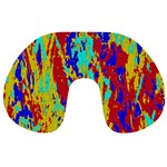 Multicolored Vibran Abstract Textre Print Travel Neck Pillow Front