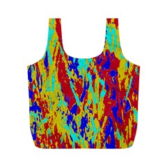 Multicolored Vibran Abstract Textre Print Full Print Recycle Bag (M)