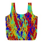 Multicolored Vibran Abstract Textre Print Full Print Recycle Bag (L) Front