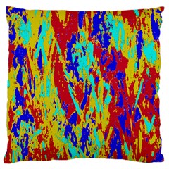 Multicolored Vibran Abstract Textre Print Large Flano Cushion Case (two Sides) by dflcprintsclothing