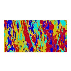 Multicolored Vibran Abstract Textre Print Satin Wrap