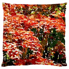 Red Maples in Watercolor Large Flano Cushion Case (One Side)