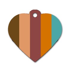 Stripey 15 Dog Tag Heart (two Sides) by anthromahe