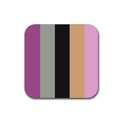 Stripey 16 Rubber Coaster (square)  by anthromahe