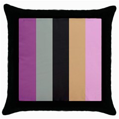 Stripey 16 Throw Pillow Case (black) by anthromahe