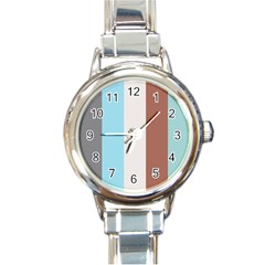 Stripey 17 Round Italian Charm Watch by anthromahe