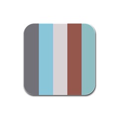 Stripey 17 Rubber Square Coaster (4 Pack) 