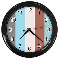 Stripey 17 Wall Clock (black) by anthromahe