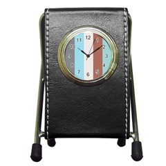 Stripey 17 Pen Holder Desk Clock by anthromahe