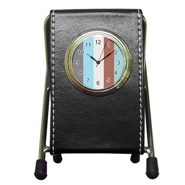 Stripey 17 Pen Holder Desk Clock