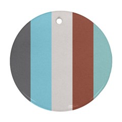 Stripey 17 Round Ornament (two Sides) by anthromahe