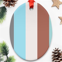 Stripey 17 Oval Ornament (two Sides) by anthromahe