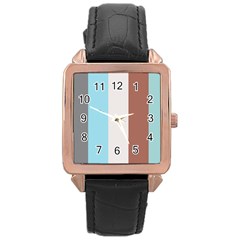 Stripey 17 Rose Gold Leather Watch  by anthromahe