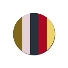 Stripey 18 Rubber Round Coaster (4 Pack)  by anthromahe