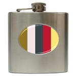 Stripey 18 Hip Flask (6 oz) Front