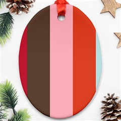 Stripey 19 Oval Ornament (two Sides)