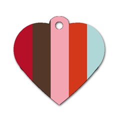 Stripey 19 Dog Tag Heart (two Sides) by anthromahe