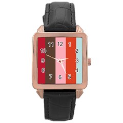 Stripey 19 Rose Gold Leather Watch  by anthromahe