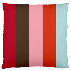 Stripey 19 Large Flano Cushion Case (one Side)