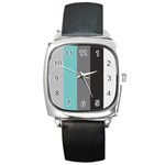 Stripey 20 Square Metal Watch Front