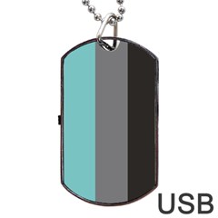 Stripey 20 Dog Tag Usb Flash (two Sides) by anthromahe