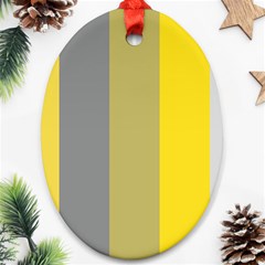 Stripey 21 Ornament (oval) by anthromahe