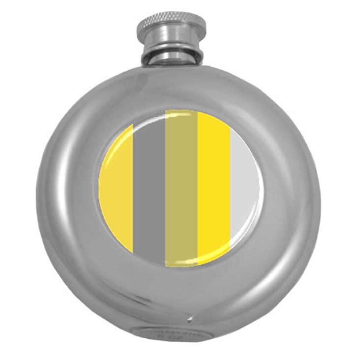 Stripey 21 Round Hip Flask (5 oz)