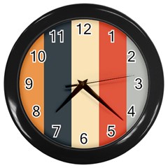 Stripey 22 Wall Clock (black) by anthromahe