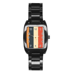 Stripey 22 Stainless Steel Barrel Watch by anthromahe