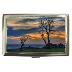 Sunset Scene At Waterfront Boardwalk, Montevideo Uruguay Cigarette Money Case by dflcprints