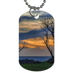 Sunset Scene At Waterfront Boardwalk, Montevideo Uruguay Dog Tag (two Sides) by dflcprints