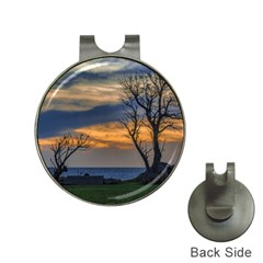 Sunset Scene At Waterfront Boardwalk, Montevideo Uruguay Hat Clips With Golf Markers