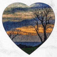 Sunset Scene At Waterfront Boardwalk, Montevideo Uruguay Jigsaw Puzzle (heart)