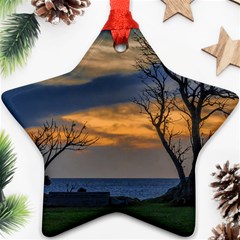 Sunset Scene At Waterfront Boardwalk, Montevideo Uruguay Star Ornament (two Sides) by dflcprints