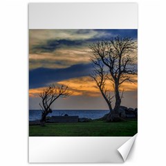 Sunset Scene At Waterfront Boardwalk, Montevideo Uruguay Canvas 12  X 18  by dflcprints