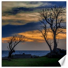 Sunset Scene At Waterfront Boardwalk, Montevideo Uruguay Canvas 16  X 16 