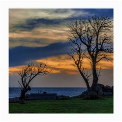 Sunset Scene At Waterfront Boardwalk, Montevideo Uruguay Medium Glasses Cloth (2 Sides) by dflcprints