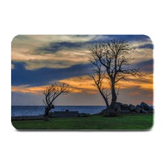 Sunset Scene At Waterfront Boardwalk, Montevideo Uruguay Plate Mats by dflcprints