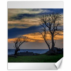 Sunset Scene At Waterfront Boardwalk, Montevideo Uruguay Canvas 11  X 14  by dflcprints