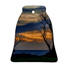 Sunset Scene At Waterfront Boardwalk, Montevideo Uruguay Ornament (bell) by dflcprints