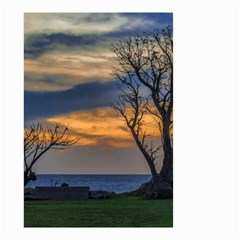 Sunset Scene At Waterfront Boardwalk, Montevideo Uruguay Small Garden Flag (two Sides) by dflcprints