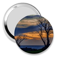 Sunset Scene At Waterfront Boardwalk, Montevideo Uruguay 3  Handbag Mirrors by dflcprints